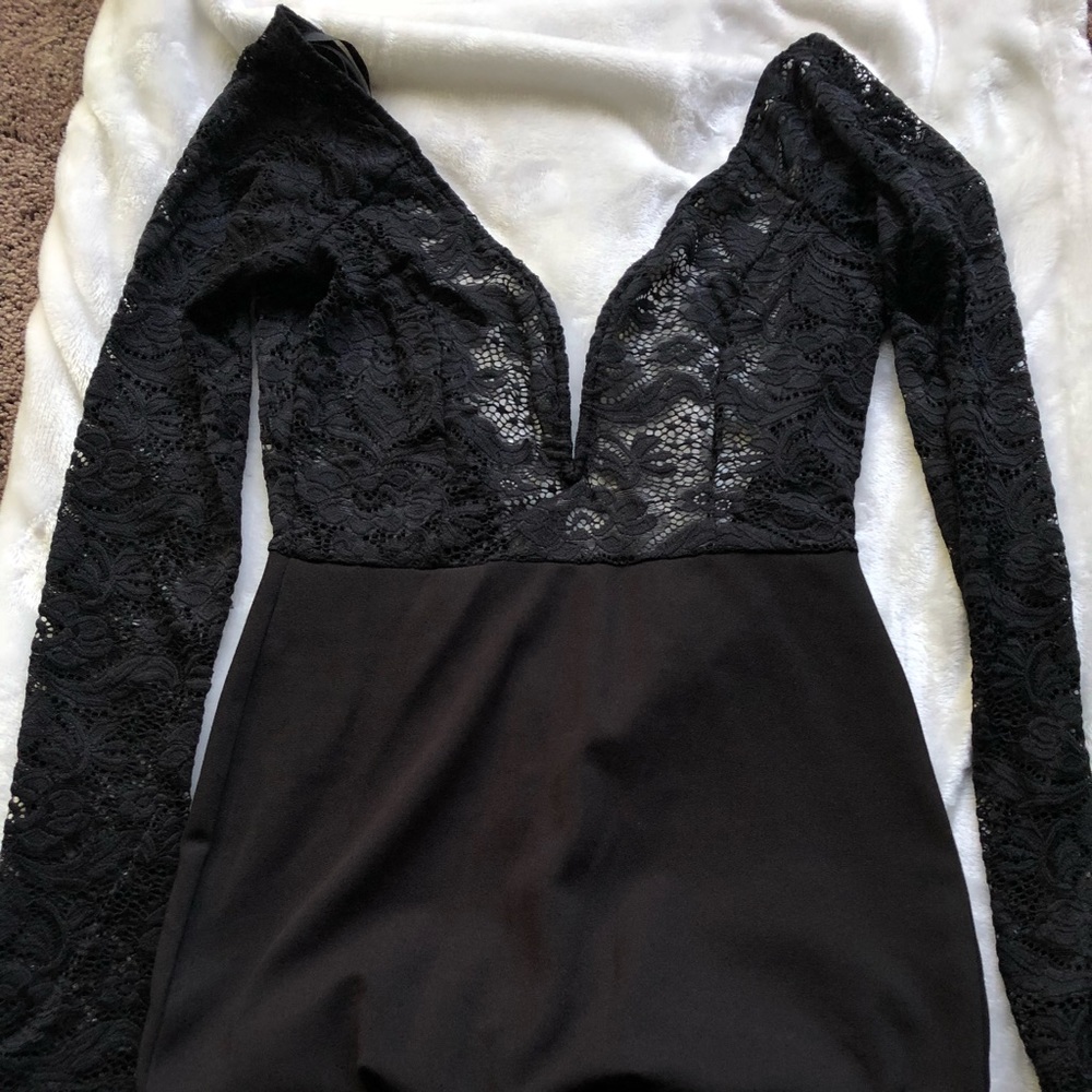 Elegant mermaid long black dress